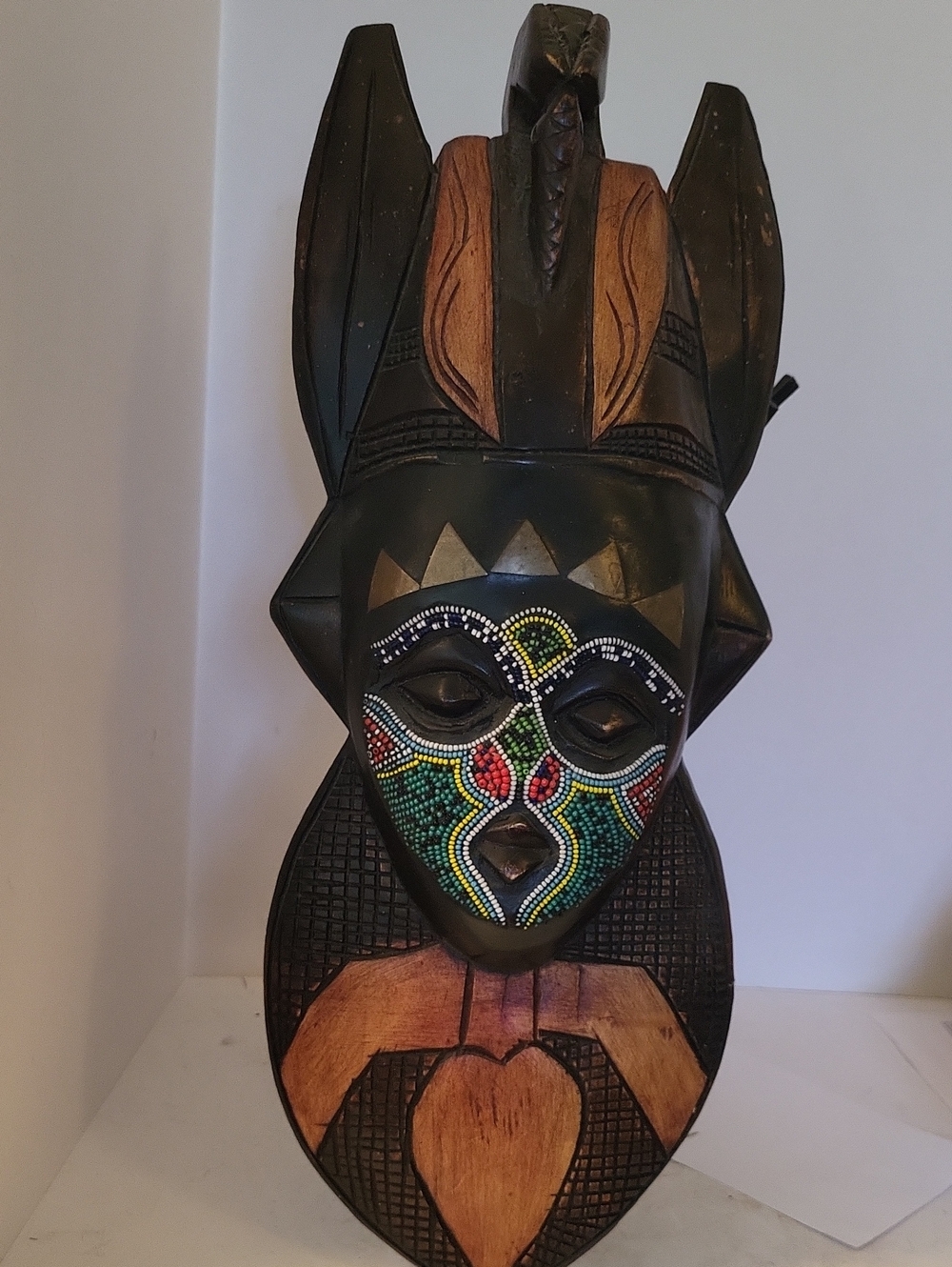 Ghanian Bakuta Mask West Africa Folk Art 16.5"